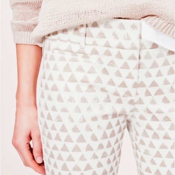 Ann Taylor Loft Julie The Riviera  Minimalist Geometric Ankle Cropped Pants sz 8 - Picture 2 of 7